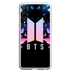 Чехол для Honor P30 с принтом BTS BUTTERFLIES в Петрозаводске, Силикон | Область печати: задняя сторона чехла, без боковых панелей | bangtan boys | bt21 | bts | bts army | bts stickers | butterflies | j hope | jimin | jin | jungkook | k pop | rap monster | rapmon | suga | v | бабочки | бтс | корея | стикеры bts