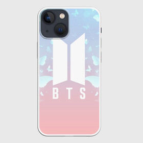 Чехол для iPhone 13 mini с принтом BTS BUTTERFLIES в Петрозаводске,  |  | bangtan boys | bt21 | bts | bts army | bts stickers | butterflies | j hope | jimin | jin | jungkook | k pop | rap monster | rapmon | suga | v | бабочки | бтс | корея | стикеры bts