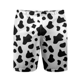 Мужские шорты 3D спортивные с принтом Корова в Петрозаводске,  |  | animal | black white | cow | pattern | животное | кавай | корова | паттерн | пятна | черно белое
