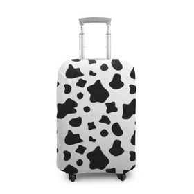 Чехол для чемодана 3D с принтом Корова в Петрозаводске, 86% полиэфир, 14% спандекс | двустороннее нанесение принта, прорези для ручек и колес | animal | black white | cow | pattern | животное | кавай | корова | паттерн | пятна | черно белое