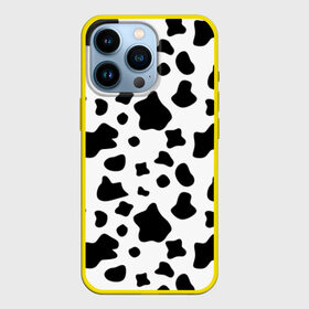 Чехол для iPhone 13 Pro с принтом Корова в Петрозаводске,  |  | Тематика изображения на принте: animal | black white | cow | pattern | животное | кавай | корова | паттерн | пятна | черно белое
