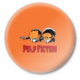 Значок с принтом Pulp Fiction - Art 2 в Петрозаводске,  металл | круглая форма, металлическая застежка в виде булавки | art | film | movie | pulp fiction | tarantino | кино | криминальное чтиво | приколы | тарантино | фильмы