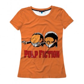 Женская футболка 3D с принтом Pulp Fiction - Art 2 в Петрозаводске, 100% полиэфир ( синтетическое хлопкоподобное полотно) | прямой крой, круглый вырез горловины, длина до линии бедер | art | film | movie | pulp fiction | tarantino | кино | криминальное чтиво | приколы | тарантино | фильмы