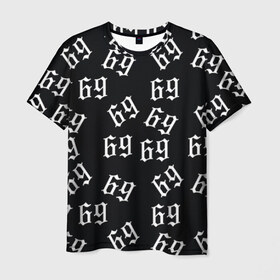 Мужская футболка 3D с принтом 69 в Петрозаводске, 100% полиэфир | прямой крой, круглый вырез горловины, длина до линии бедер | 6ix9ine | bebe | daniel hernandez | rap | stoopid | tekashi | рэп | сикснайн | текаши