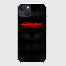 Чехол для iPhone 13 с принтом КОСТЮМ CYBERPUNK 2077 | КИБЕРПАНК 2077 в Петрозаводске,  |  | abstraction | cyber | cyberpunk | cyberpunk 2077 | future | geometry | hack | hexagon | neon | night city | samurai | sci | techno | texture | абстракция | андроиды | безумие | броня | будущее | геометрия | кибер | краски | логотип | неон | неоновый | роб