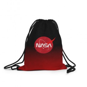 Рюкзак-мешок 3D с принтом NASA в Петрозаводске, 100% полиэстер | плотность ткани — 200 г/м2, размер — 35 х 45 см; лямки — толстые шнурки, застежка на шнуровке, без карманов и подкладки | 