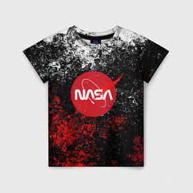 Детская футболка 3D с принтом NASA в Петрозаводске, 100% гипоаллергенный полиэфир | прямой крой, круглый вырез горловины, длина до линии бедер, чуть спущенное плечо, ткань немного тянется | galaxy | nasa | nebula | space | star | абстракция | вселенная | галактика | звезда | звезды | космический | наса | планеты
