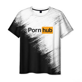 Мужская футболка 3D с принтом Pornhub в Петрозаводске, 100% полиэфир | прямой крой, круглый вырез горловины, длина до линии бедер | brazzers | браззерс
