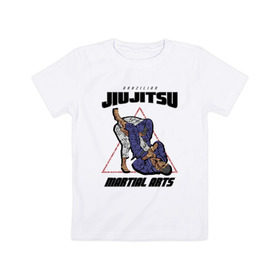 Детская футболка хлопок с принтом Джиу-джитсу в Петрозаводске, 100% хлопок | круглый вырез горловины, полуприлегающий силуэт, длина до линии бедер | jiu jitsu | джиу джитсу | джиу джицу