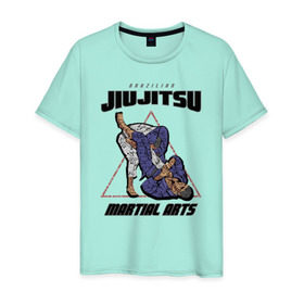 Мужская футболка хлопок с принтом Джиу-джитсу в Петрозаводске, 100% хлопок | прямой крой, круглый вырез горловины, длина до линии бедер, слегка спущенное плечо. | jiu jitsu | джиу джитсу | джиу джицу