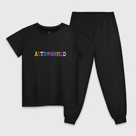 Детская пижама хлопок с принтом astroworld в Петрозаводске, 100% хлопок |  брюки и футболка прямого кроя, без карманов, на брюках мягкая резинка на поясе и по низу штанин
 | astroworld | astroworld merch | astroworld travis | merch | travis scott | travis scott astroworld | альбом astroworld | дженнер трэвис скотт | трэвис скотт