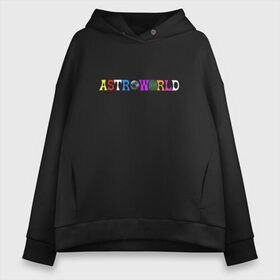 Женское худи Oversize хлопок с принтом astroworld в Петрозаводске, френч-терри — 70% хлопок, 30% полиэстер. Мягкий теплый начес внутри —100% хлопок | боковые карманы, эластичные манжеты и нижняя кромка, капюшон на магнитной кнопке | astroworld | astroworld merch | astroworld travis | merch | travis scott | travis scott astroworld | альбом astroworld | дженнер трэвис скотт | трэвис скотт