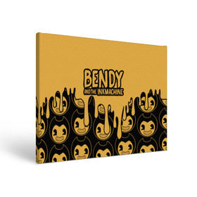 Холст прямоугольный с принтом Bendy And The Ink Machine (36) в Петрозаводске, 100% ПВХ |  | bendy | bendy and the ink machine | devil | game | horror | ink | mask | бенди | бенди и чернильная машина | краска | чернила