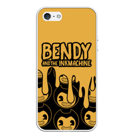 Чехол для iPhone 5/5S матовый с принтом Bendy And The Ink Machine (36) в Петрозаводске, Силикон | Область печати: задняя сторона чехла, без боковых панелей | bendy | bendy and the ink machine | devil | game | horror | ink | mask | бенди | бенди и чернильная машина | краска | чернила