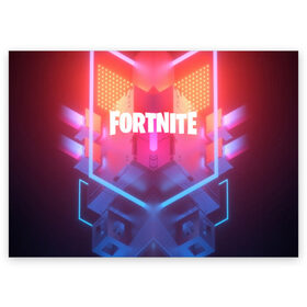 Поздравительная открытка с принтом FORTNITE SEASON 9 в Петрозаводске, 100% бумага | плотность бумаги 280 г/м2, матовая, на обратной стороне линовка и место для марки
 | 2019 | armor | armour | cybersport | esport | fortnite | game | logo | season 9 | броня | игра | киберспорт | сезон 9 | фиолетовый | фортнайт