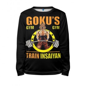 Детский лонгслив 3D с принтом GOKU GYM в Петрозаводске, 100% полиэстер | длинные рукава, круглый вырез горловины, полуприлегающий силуэт
 | bodybuilding | diet | exercise | fitness | gym | heath | motivation | muscle | phil | training | workout | бодибилдинг | мотивация | спорт | трансформация | фитнес | эстетичный