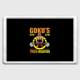 Магнит 45*70 с принтом GOKU GYM в Петрозаводске, Пластик | Размер: 78*52 мм; Размер печати: 70*45 | bodybuilding | diet | exercise | fitness | gym | heath | motivation | muscle | phil | training | workout | бодибилдинг | мотивация | спорт | трансформация | фитнес | эстетичный