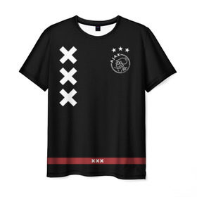 Мужская футболка 3D с принтом Ajax Amsterdam в Петрозаводске, 100% полиэфир | прямой крой, круглый вырез горловины, длина до линии бедер | Тематика изображения на принте: ajax | амстердам | аякс | футбол