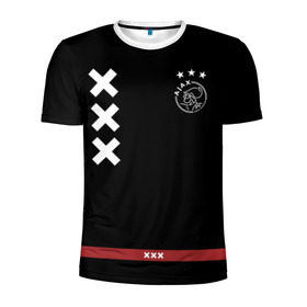 Мужская футболка 3D спортивная с принтом Ajax Amsterdam в Петрозаводске, 100% полиэстер с улучшенными характеристиками | приталенный силуэт, круглая горловина, широкие плечи, сужается к линии бедра | Тематика изображения на принте: ajax | амстердам | аякс | футбол