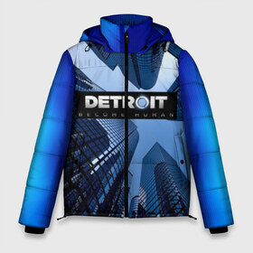 Мужская зимняя куртка 3D с принтом Detroit Вecome Human в Петрозаводске, верх — 100% полиэстер; подкладка — 100% полиэстер; утеплитель — 100% полиэстер | длина ниже бедра, свободный силуэт Оверсайз. Есть воротник-стойка, отстегивающийся капюшон и ветрозащитная планка. 

Боковые карманы с листочкой на кнопках и внутренний карман на молнии. | Тематика изображения на принте: 3d | cтать человеком | detroit city | detroit: вecome human | игра | интерактивная | квест | кинематограф | приключения | франция