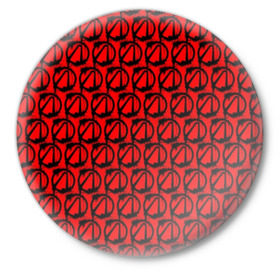 Значок с принтом BORDERLANDS в Петрозаводске,  металл | круглая форма, металлическая застежка в виде булавки | 2k | apocalypsis | borderlands | borderlands 3 | fanstastic | game | logo | pandora | play | апокалипсис | бордерлендс | игра | лого | пандора | фантастика