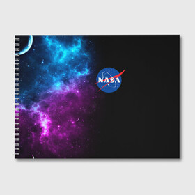 Альбом для рисования с принтом NASA (SPACE) 4 2 в Петрозаводске, 100% бумага
 | матовая бумага, плотность 200 мг. | nasa | paint | space | звезды | космос | краска | наса | черная дыра