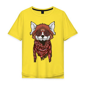Мужская футболка хлопок Oversize с принтом Red panda в Петрозаводске, 100% хлопок | свободный крой, круглый ворот, “спинка” длиннее передней части | panda | животные | звери | панда | панды | природа