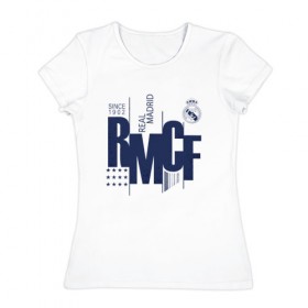 Женская футболка хлопок с принтом Real Madrid - Printed Graphic в Петрозаводске, 100% хлопок | прямой крой, круглый вырез горловины, длина до линии бедер, слегка спущенное плечо | 0x000000123 | real madrid | реал мадрид
