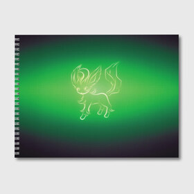 Альбом для рисования с принтом Green Fox в Петрозаводске, 100% бумага
 | матовая бумага, плотность 200 мг. | detective pikachu | pikachu | pokeball | pokemon | детектив пикачу | пикачу | покебол | покемон