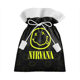 Подарочный 3D мешок с принтом Nirvana 1 в Петрозаводске, 100% полиэстер | Размер: 29*39 см | Тематика изображения на принте: cobain | kurt | kurt cobain | nirvana | rock | smile | гитара | кобейн | курт | курт кобейн | нирвана | рок
