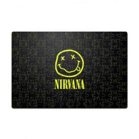 Пазл магнитный 126 элементов с принтом Nirvana 1 в Петрозаводске, полимерный материал с магнитным слоем | 126 деталей, размер изделия —  180*270 мм | cobain | kurt | kurt cobain | nirvana | rock | smile | гитара | кобейн | курт | курт кобейн | нирвана | рок