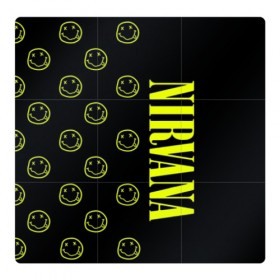 Магнитный плакат 3Х3 с принтом Nirvana 2 в Петрозаводске, Полимерный материал с магнитным слоем | 9 деталей размером 9*9 см | Тематика изображения на принте: cobain | kurt | kurt cobain | nirvana | rock | smile | гитара | кобейн | курт | курт кобейн | нирвана | рок