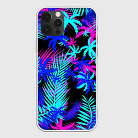 Чехол для iPhone 12 Pro с принтом НЕОНОВЫЕ ТРОПИКИ / TROPICAL NEON в Петрозаводске, силикон | область печати: задняя сторона чехла, без боковых панелей | Тематика изображения на принте: hotline miami | neon | new retro wave | outrun | outrun electro | paints | palmen | rainbow | retro | retrowave | summer | synth | synthwave | tropical | брызги | брызги красок | звёзды | космос | краски | лето | неон | пальмы | радуга | 