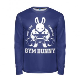 Мужской лонгслив 3D с принтом GYM BUNNY в Петрозаводске, 100% полиэстер | длинные рукава, круглый вырез горловины, полуприлегающий силуэт | bodybuilding | diet | exercise | fitness | gym | heath | motivation | muscle | phil | training | workout | бодибилдинг | мотивация | спорт | трансформация | фитнес | эстетичный