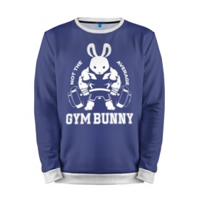 Мужской свитшот 3D с принтом GYM BUNNY в Петрозаводске, 100% полиэстер с мягким внутренним слоем | круглый вырез горловины, мягкая резинка на манжетах и поясе, свободная посадка по фигуре | bodybuilding | diet | exercise | fitness | gym | heath | motivation | muscle | phil | training | workout | бодибилдинг | мотивация | спорт | трансформация | фитнес | эстетичный