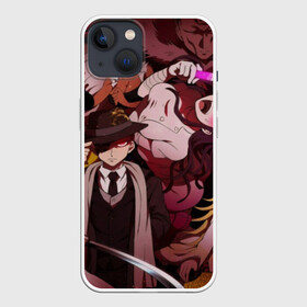 Чехол для iPhone 13 с принтом danganronpa perso в Петрозаводске,  |  | anime | bear | black  white | danganronpa | danganronpa monokid | kurokuma | monokuma | monotaro | rabbit | school | shirokuma | аниме | главарь | монокума | персонажи | чёрно белый | школа