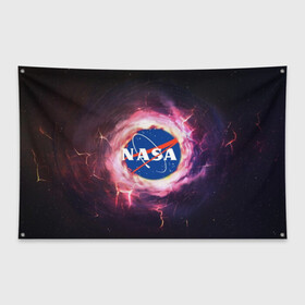 Флаг-баннер с принтом NASA в Петрозаводске, 100% полиэстер | размер 67 х 109 см, плотность ткани — 95 г/м2; по краям флага есть четыре люверса для крепления | galaxy | nasa | outer space | space company | star | астрономия | галактика | звезды | космическая компания | космическое пространство | космос | наса
