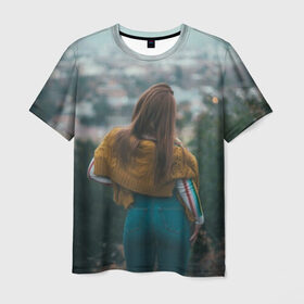 Мужская футболка 3D с принтом Попа девушки в Петрозаводске, 100% полиэфир | прямой крой, круглый вырез горловины, длина до линии бедер | девушка | девушки | женщина | попка | попка девушки