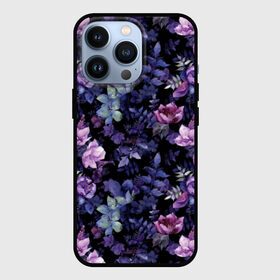 Чехол для iPhone 13 Pro с принтом Цветочный сад в Петрозаводске,  |  | бутоны | вишня | зимняя вишня | красные ягоды | летняя | лето | листья | малина | мода | плоды | сочная | цветы | ягоды | яркая