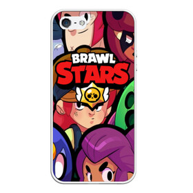 Чехол для iPhone 5/5S матовый с принтом BRAWL STARS в Петрозаводске, Силикон | Область печати: задняя сторона чехла, без боковых панелей | 8 bit | 8 бит | bibi | brawl stars | crow | el brown | leon | leon shark | max | mr.p | sally leon | shark | stars | virus | werewolf | акула | биби | вирус | ворон | леон | оборотень | пингвин