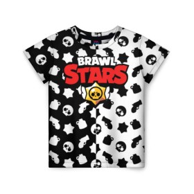 Детская футболка 3D с принтом BRAWL STARS в Петрозаводске, 100% гипоаллергенный полиэфир | прямой крой, круглый вырез горловины, длина до линии бедер, чуть спущенное плечо, ткань немного тянется | android | brawl stars | games | mobile game | stars | игры | мобильные игры