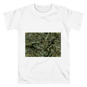 Мужская футболка хлопок с принтом Лесной камуфляж в Петрозаводске, 100% хлопок | прямой крой, круглый вырез горловины, длина до линии бедер, слегка спущенное плечо. | камуфляж | лесной камуфляж