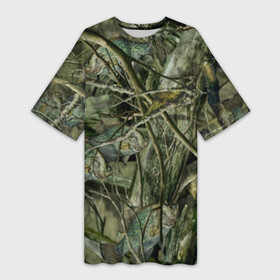 Платье-футболка 3D с принтом Лесной камуфляж в Петрозаводске,  |  | камуфляж | лесной камуфляж