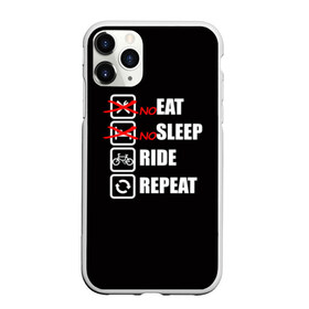 Чехол для iPhone 11 Pro Max матовый с принтом Ride black в Петрозаводске, Силикон |  | Тематика изображения на принте: bicycle | bike | cycle | eat | eat sleep | eat sleep repeat | eat sleep ride | eat sleep ride repeat | ride | sleep | вело | велосипед | есть | катать | повторить | спать