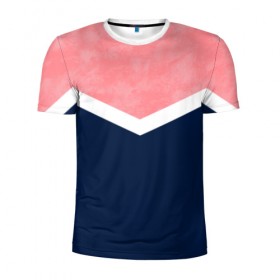 Мужская футболка 3D спортивная с принтом Простота в Петрозаводске, 100% полиэстер с улучшенными характеристиками | приталенный силуэт, круглая горловина, широкие плечи, сужается к линии бедра | casual | кэжуал | минимализм | простота | розовый