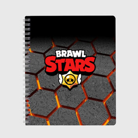 Тетрадь с принтом Brawl Stars Hex в Петрозаводске, 100% бумага | 48 листов, плотность листов — 60 г/м2, плотность картонной обложки — 250 г/м2. Листы скреплены сбоку удобной пружинной спиралью. Уголки страниц и обложки скругленные. Цвет линий — светло-серый
 | Тематика изображения на принте: brawl | brawl st | brawl stars | colt | hexagon | logo | map | mobo | pattern | poco | shelly | stars | бравл | игра | игры | карта | кольт | лого | мобильные игры | патерн | паттерн | поко | соты | старс | шелли