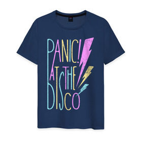 Мужская футболка хлопок с принтом Panic! At the Disco в Петрозаводске, 100% хлопок | прямой крой, круглый вырез горловины, длина до линии бедер, слегка спущенное плечо. | panic | panic at the disco | patd | группа | музыка | райан росс | рок