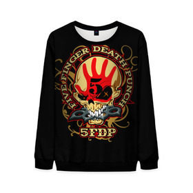 Мужской свитшот 3D с принтом Five Finger Death Punch в Петрозаводске, 100% полиэстер с мягким внутренним слоем | круглый вырез горловины, мягкая резинка на манжетах и поясе, свободная посадка по фигуре | 5fdp | ffdp | five finger death punch | metal | альтернатива | группы | метал | музыка | хеви метал