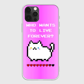 Чехол для iPhone 12 Pro Max с принтом Cat forever в Петрозаводске, Силикон |  | 9 жизней | forever | pixel art | queen | wants to live | квин цитата | котенок | котик | котики | коты | кошка | кошки | пиксели | пиксель арт