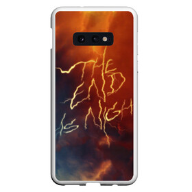 Чехол для Samsung S10E с принтом The end is night в Петрозаводске, Силикон | Область печати: задняя сторона чехла, без боковых панелей | Тематика изображения на принте: evil | good | good omens | азирафель | ангел | благие намерения | гуд оменс | демон | добро | зло | кроули